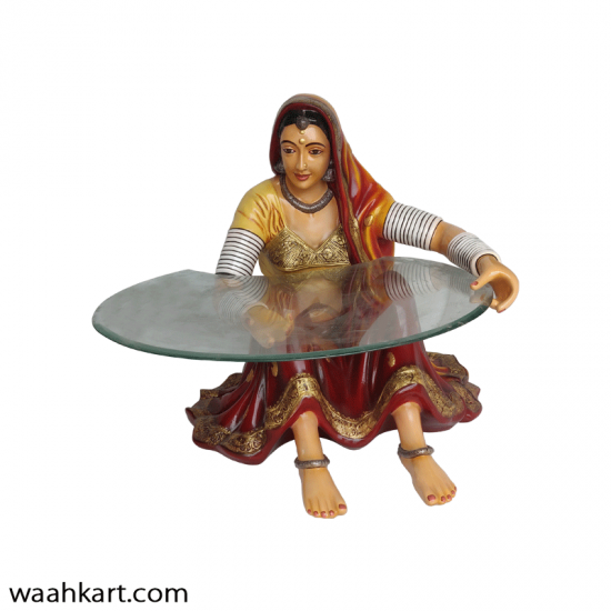 Buy Online Gorgeous Rajasthani Lady Center Table Without glass l Online Products in India waahkart